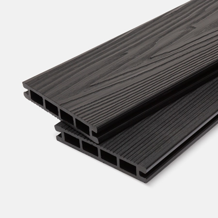 Доска террасная МПК пустотелая с пазом брашир с тиснением антрацит 150х18х3000мм Мастодек купить в Санкт-Петербурге