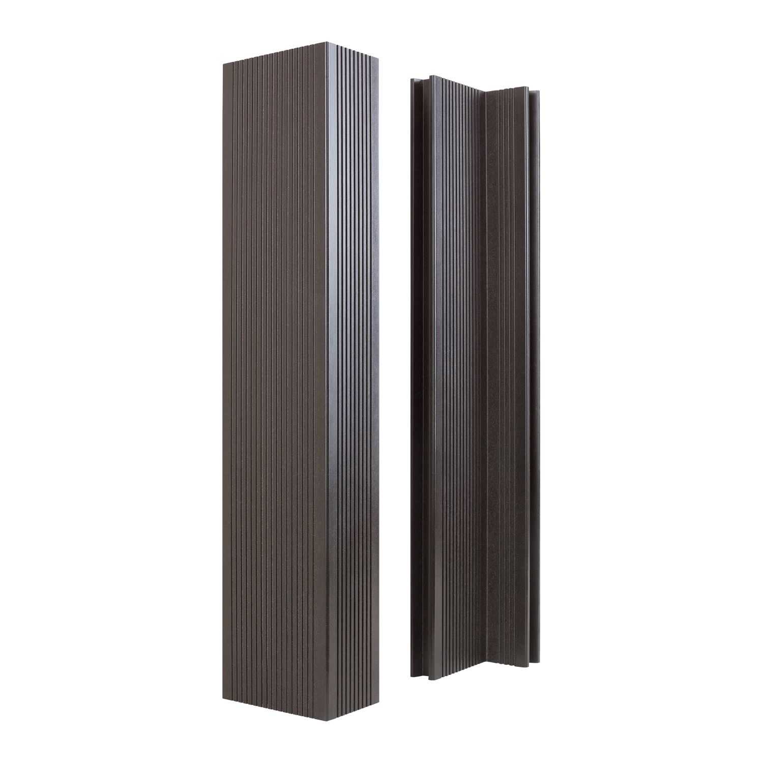 Угловой элемент универсальный GRINDERDECO, ДПК, для окантовки периметра и лестниц, подходит для доски 25мм, двухсторонняя обработка глянцевая,105х65х3000мм купить в Санкт-Петербурге