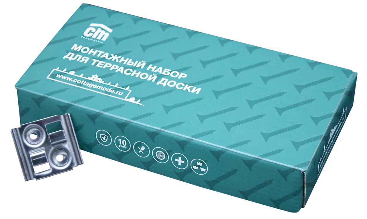 Монтажный набор металлический CM Decking д/серий VINTAGE,BARK,ROBUST,COUNTRY,URBAN (клипсы 45 шт.) купить в Санкт-Петербурге