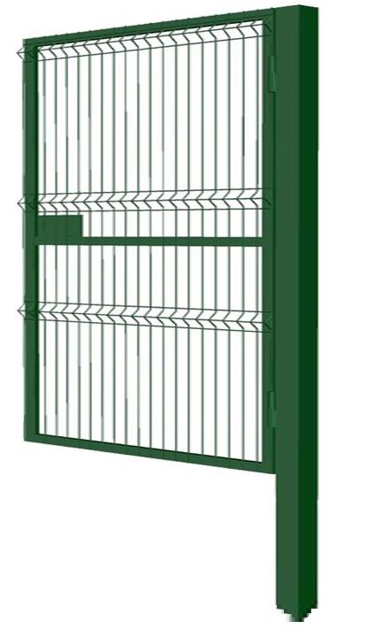 Калитка с сеткой 3D Гиттер профильная труба 40*20, Ш-1000мм В-1900мм со столбом 60х60х3000 открытие наружу правая ППК купить в Санкт-Петербурге