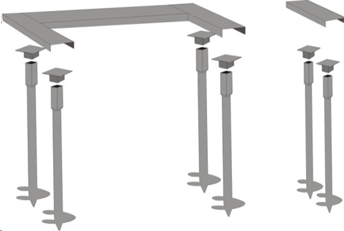 Комплект для монтажа фундамента откатных ворот на винтовых стойках Оптима купить в Санкт-Петербурге