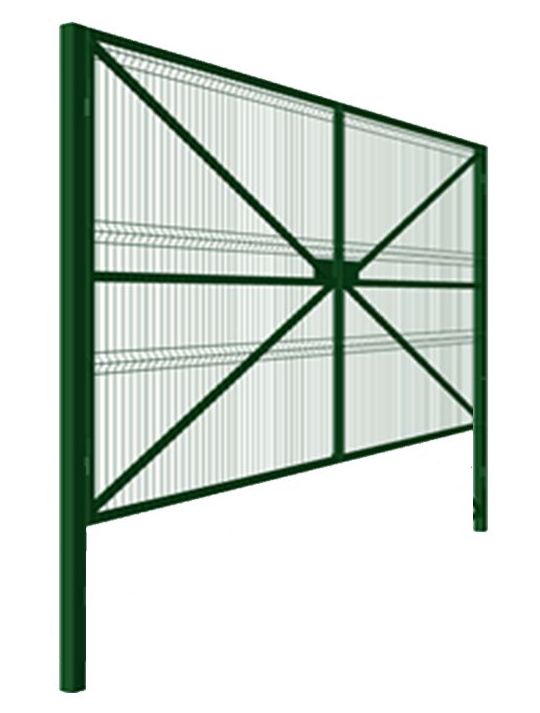 Ворота распашные панель 3D труба проф. 40х20 мм Ш-4000мм В-1900мм столбы 80х80х3000мм открытие наружу ППК купить в Санкт-Петербурге