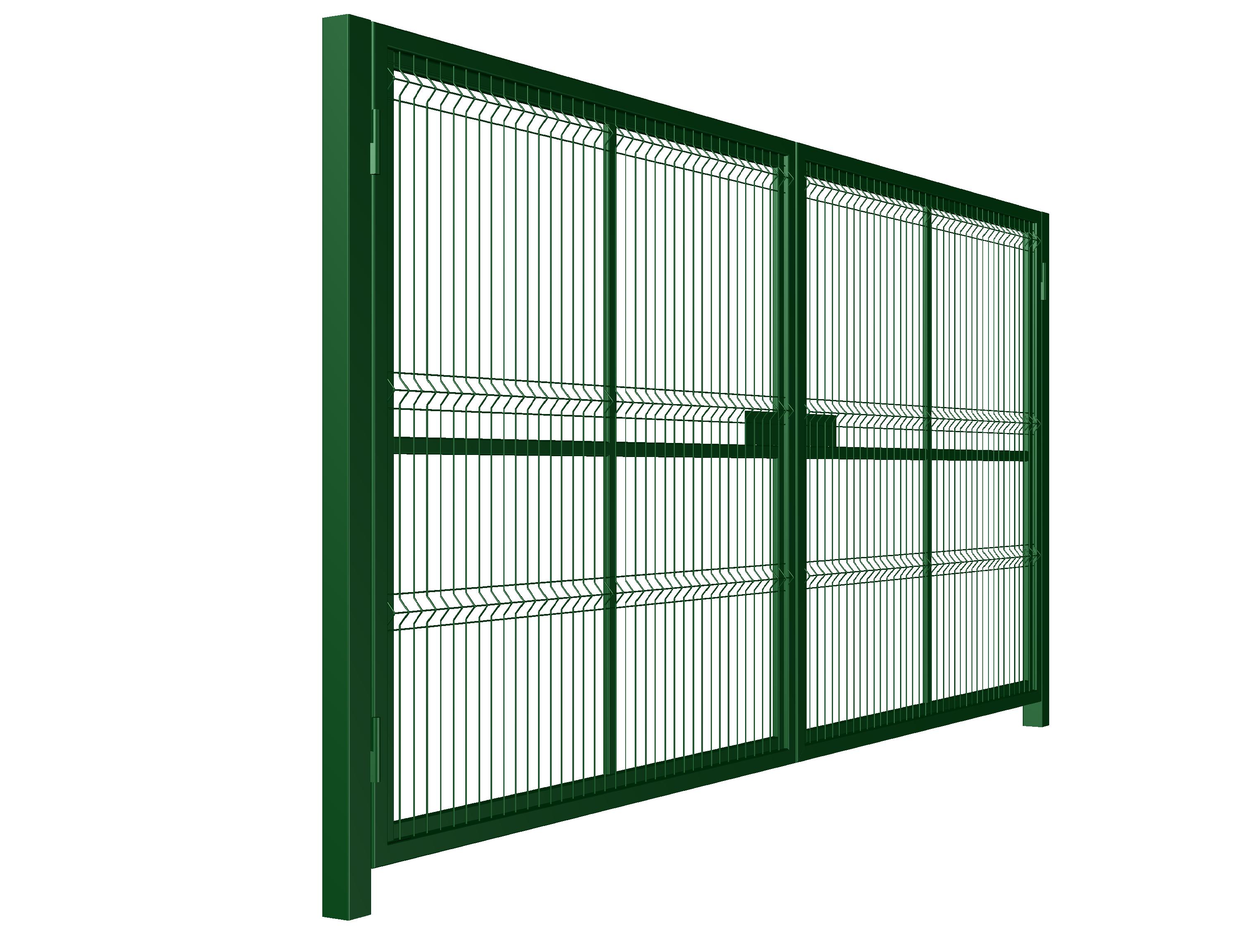 Ворота распашные панель 3D труба проф. 40х20 мм Ш-4000мм В-1900мм столбы 60х60х3000мм  (облегченные)открытие наружу ППК купить в Санкт-Петербурге