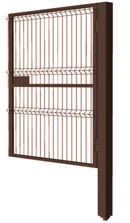 Калитка с сеткой 3D Гиттер профильная труба 40*20, Ш-1000мм В-1900мм со столбом 80х80х3000 открытие наружу правая ППК купить в Санкт-Петербурге