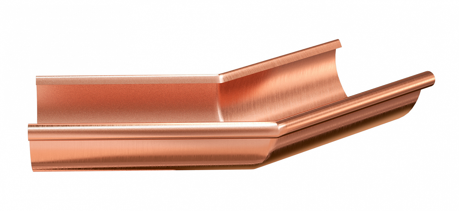 Угол водосточного желоба наружный 135° медный купить в Санкт-Петербурге