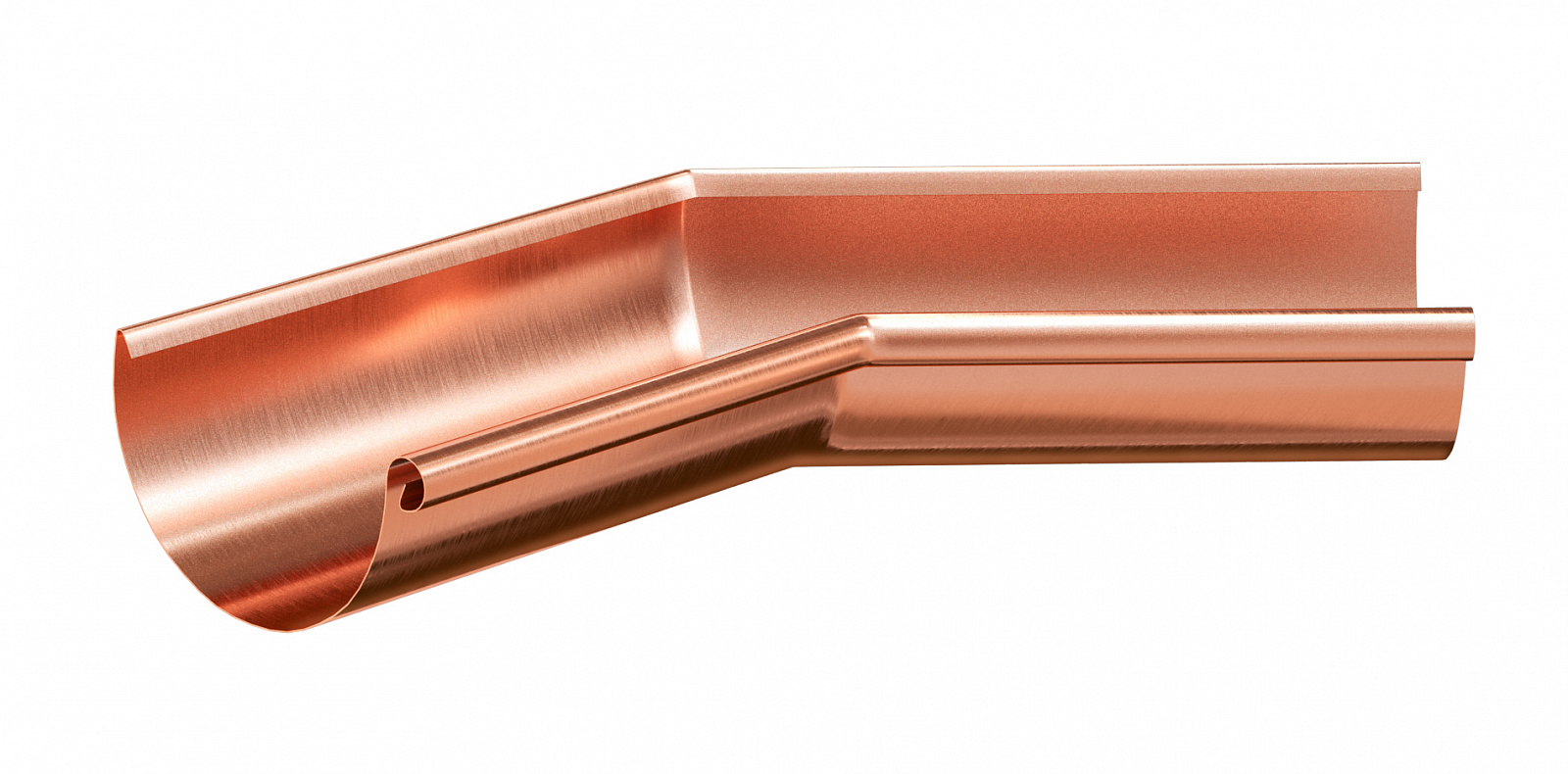 Угол желоба внутренний 135° медный купить в Санкт-Петербурге