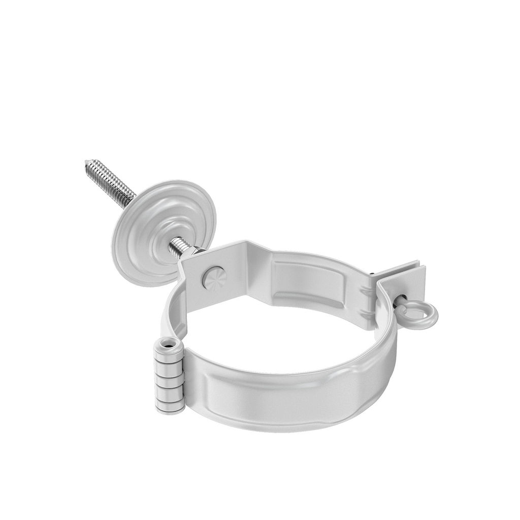 Хомут трубы (метиз) декоративный с креплением D90 белый (9003) PU aquAsystem купить в Санкт-Петербурге