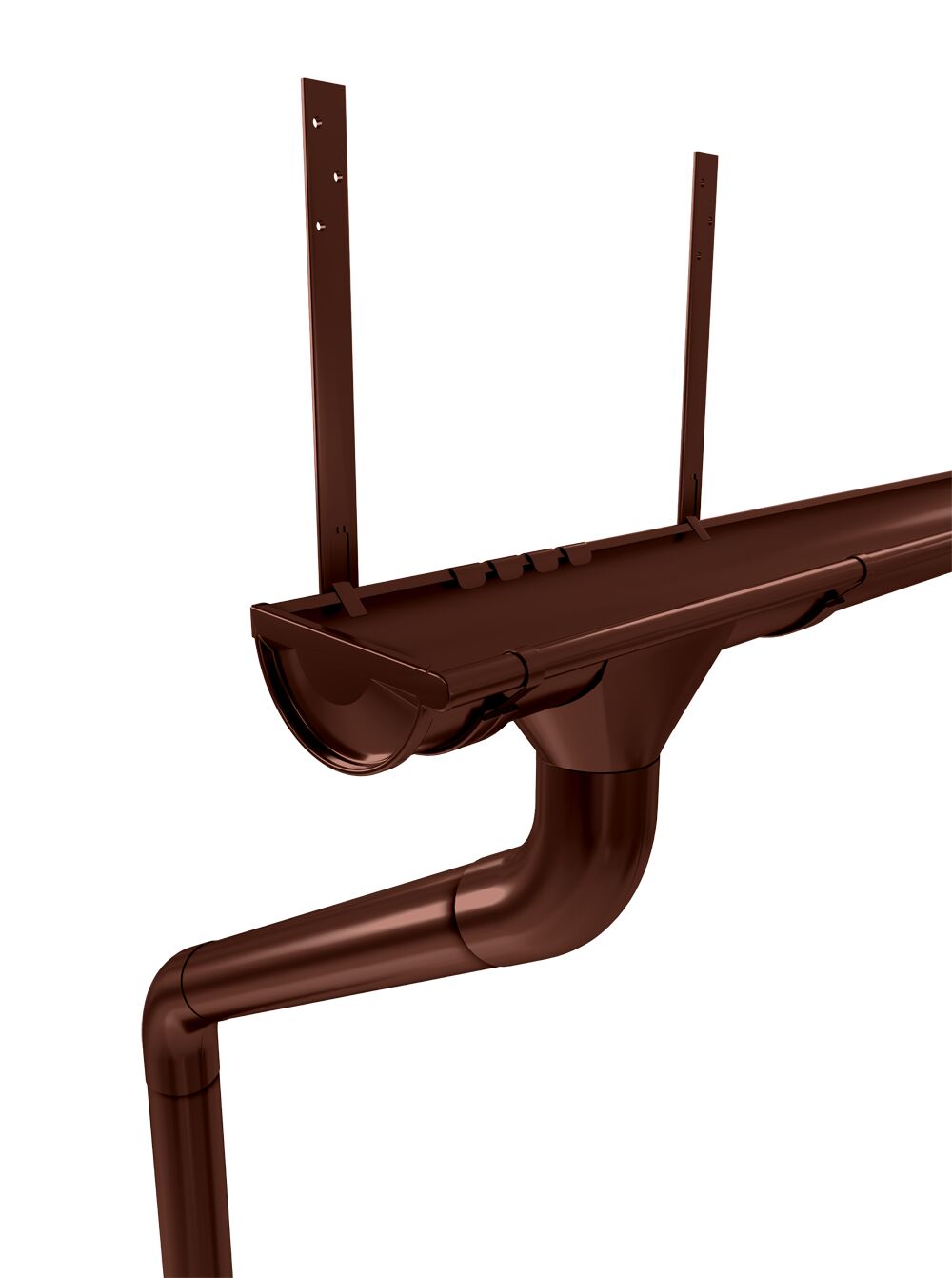 Комплект водостока D125/90 коричневый (8017) 6м/3м GrandLine ПЭ купить в Санкт-Петербурге