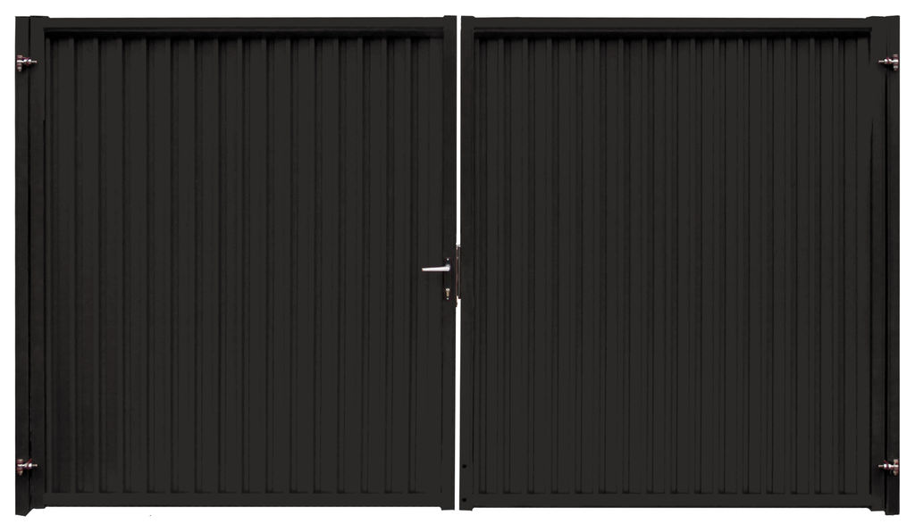 Ворота распашные Estet 1650х3600мм RR32 темно-коричневый Grand Line купить в Санкт-Петербурге