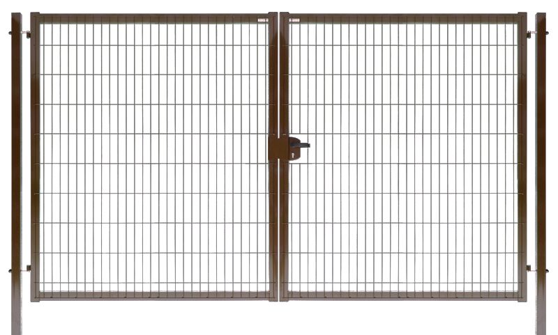 Ворота распашные Medium New Lock 2030х5000мм 8017 коричневый Grand Line купить в Санкт-Петербурге