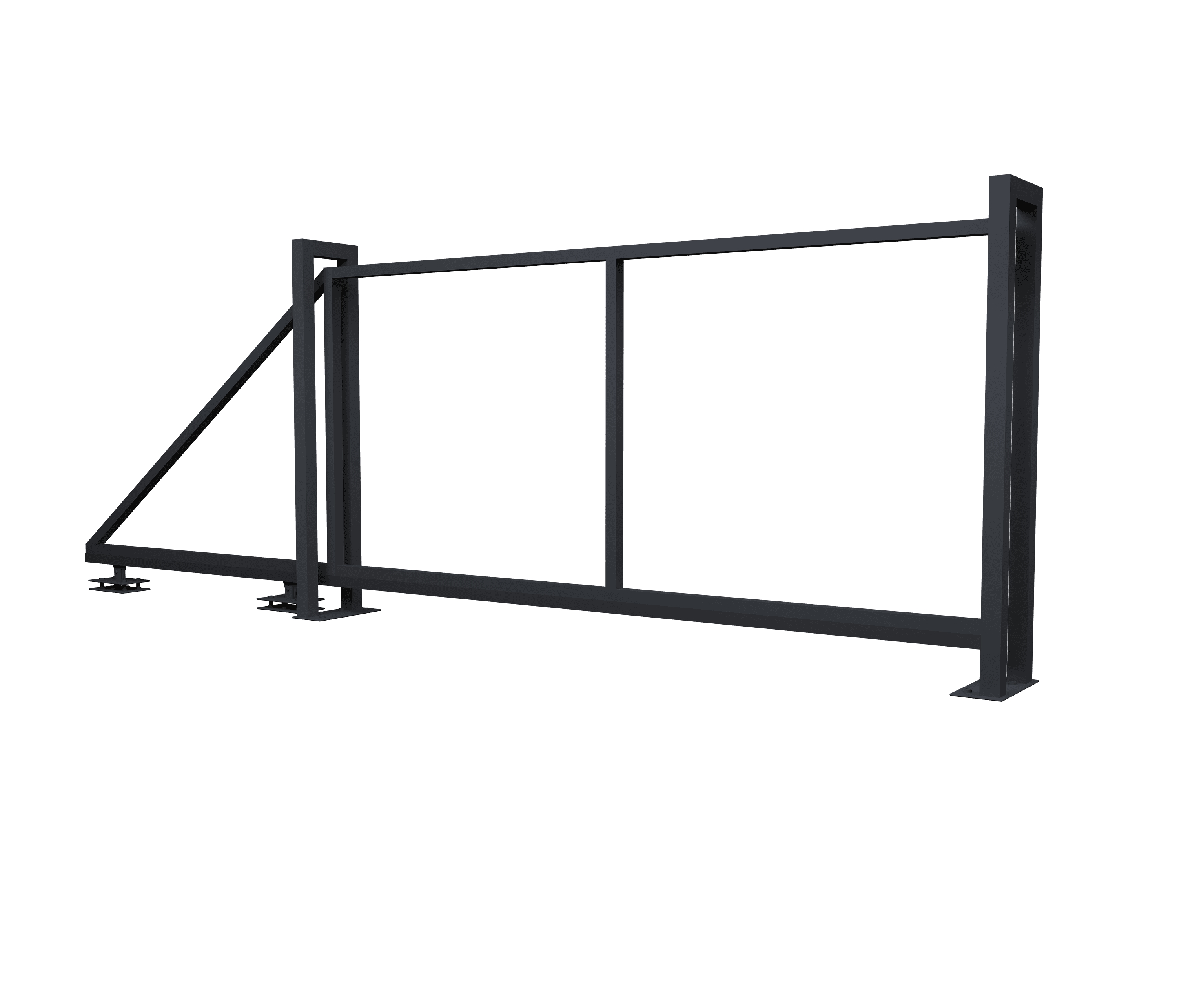 Ворота Жалюзи откатные 1680х4000мм 7024 темно-серый без заполнения Grand Line купить в Санкт-Петербурге