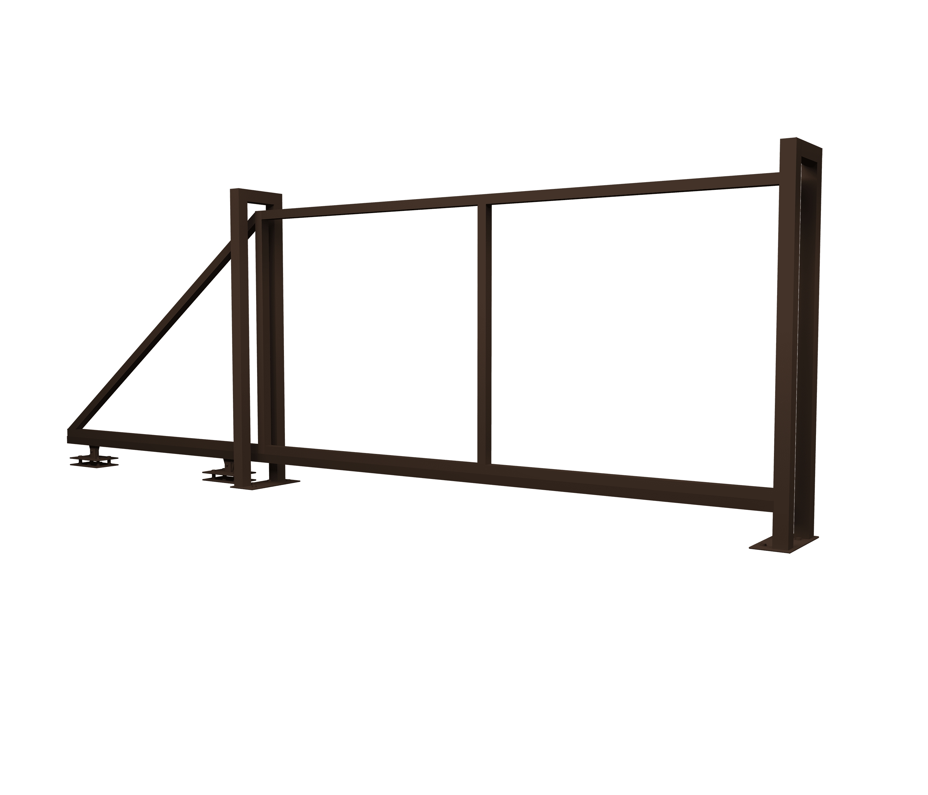 Ворота Жалюзи откатные 2000х3500мм 8017 коричневый Grand Line купить в Санкт-Петербурге