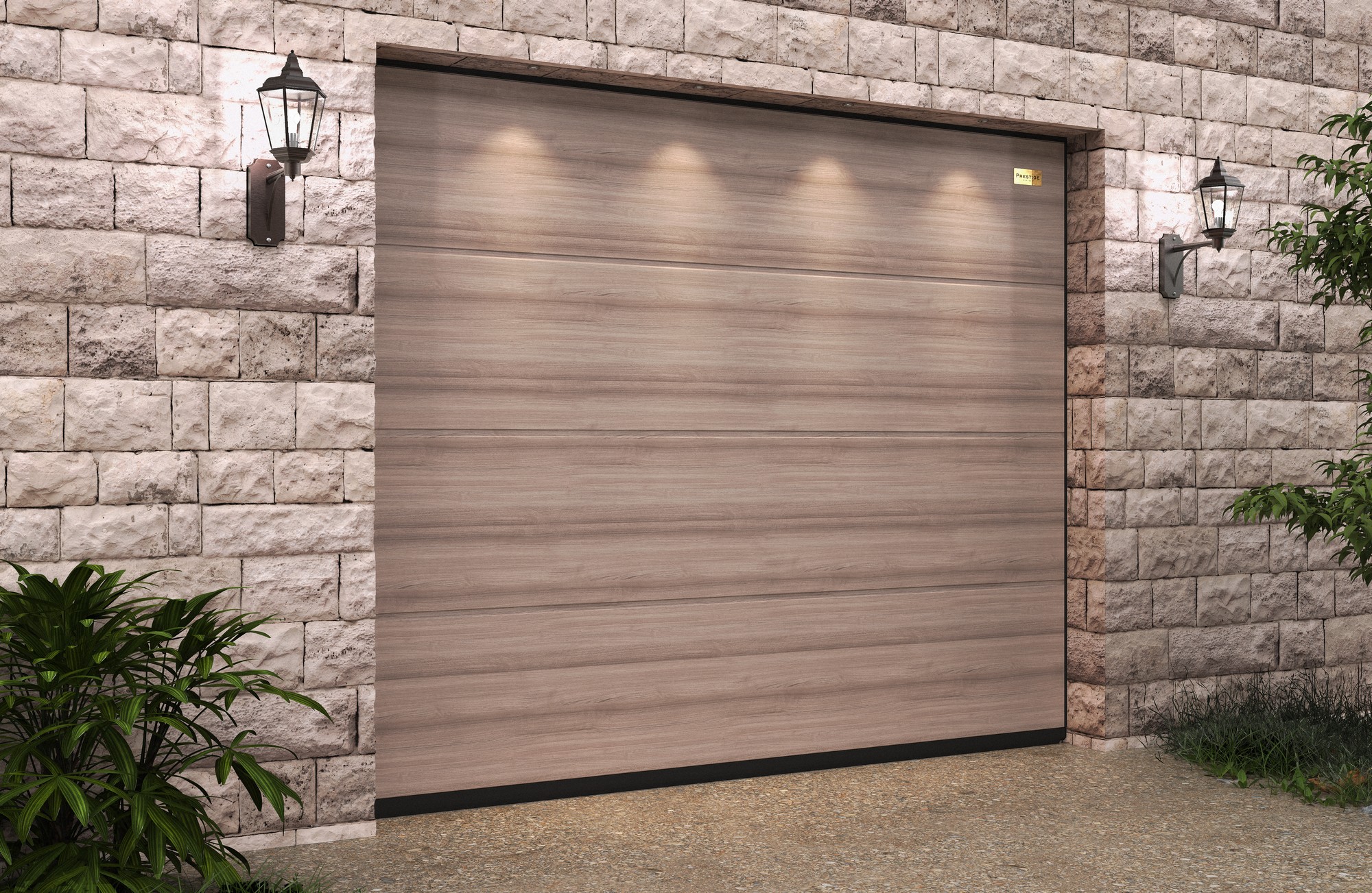 Ворота гаражные секционные Prestige Lux L-гофр smooth 3000х2500мм ALUTECH купить в Санкт-Петербурге