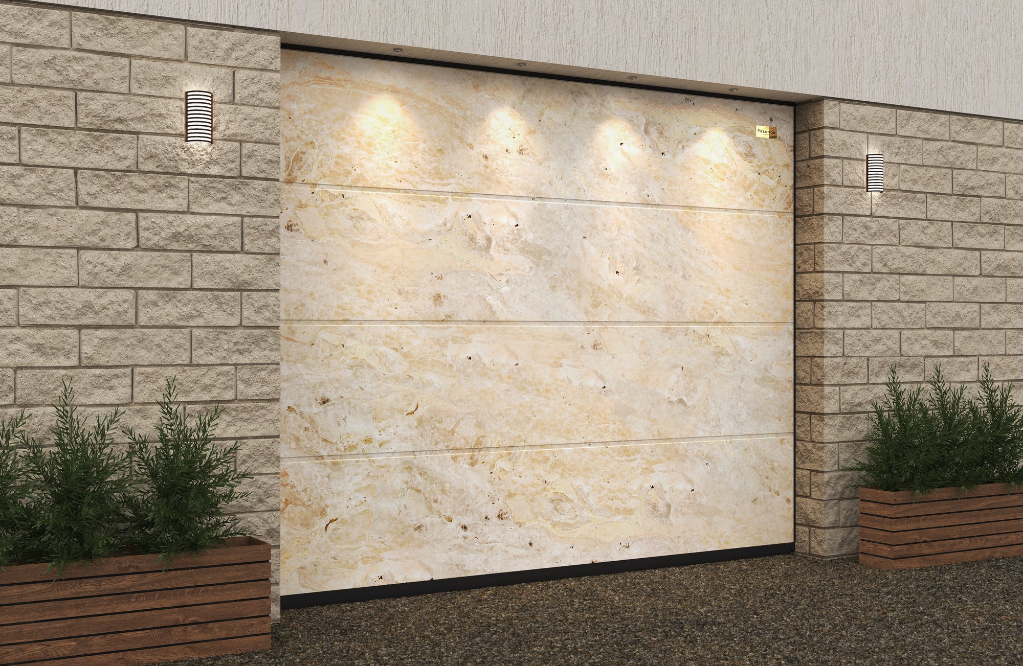 Ворота гаражные секционные Prestige Lux L-гофр smooth 3000х2500мм ALUTECH купить в Санкт-Петербурге