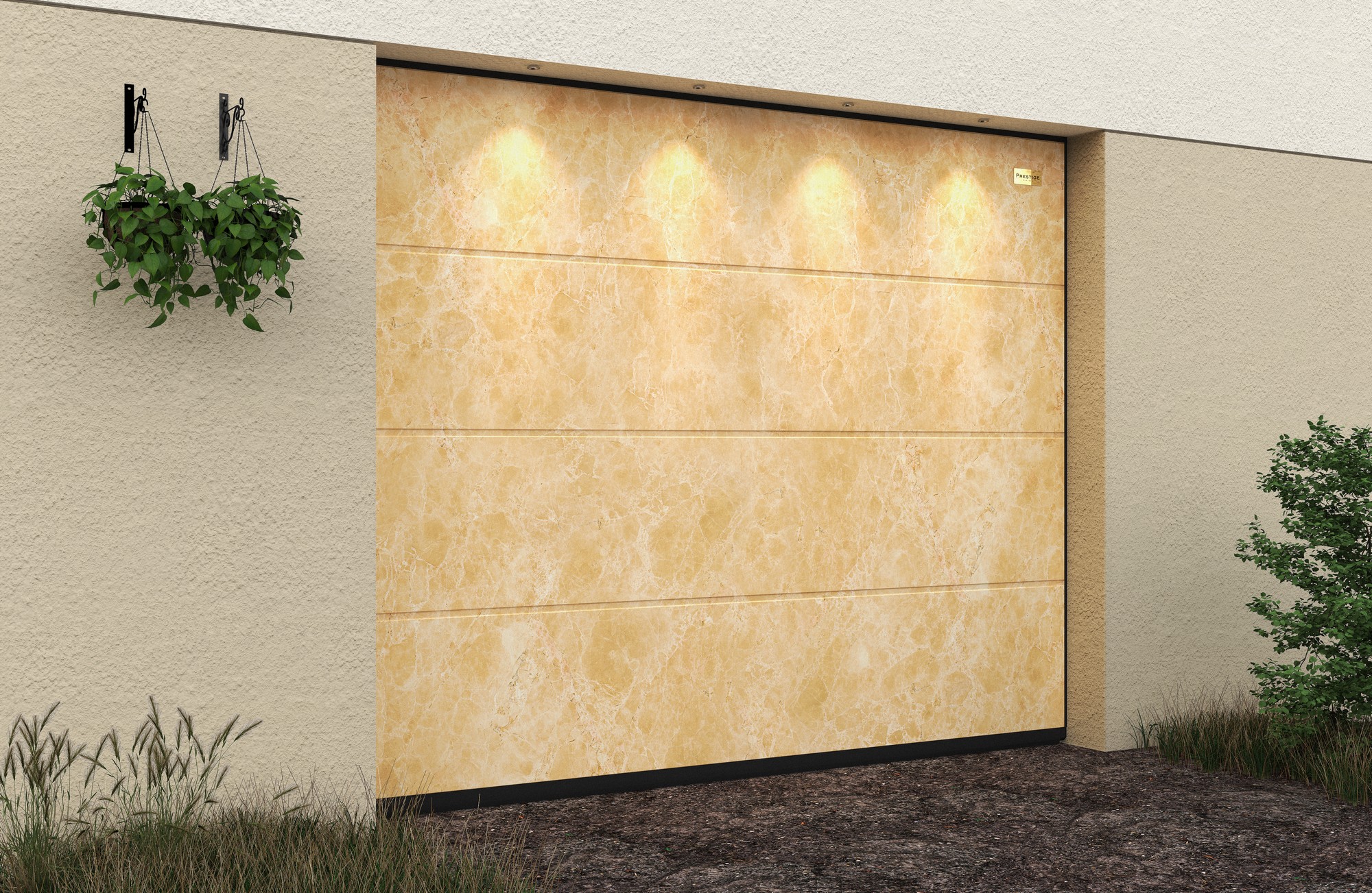 Ворота гаражные секционные Prestige Lux L-гофр smooth 3000х2500мм ALUTECH купить в Санкт-Петербурге