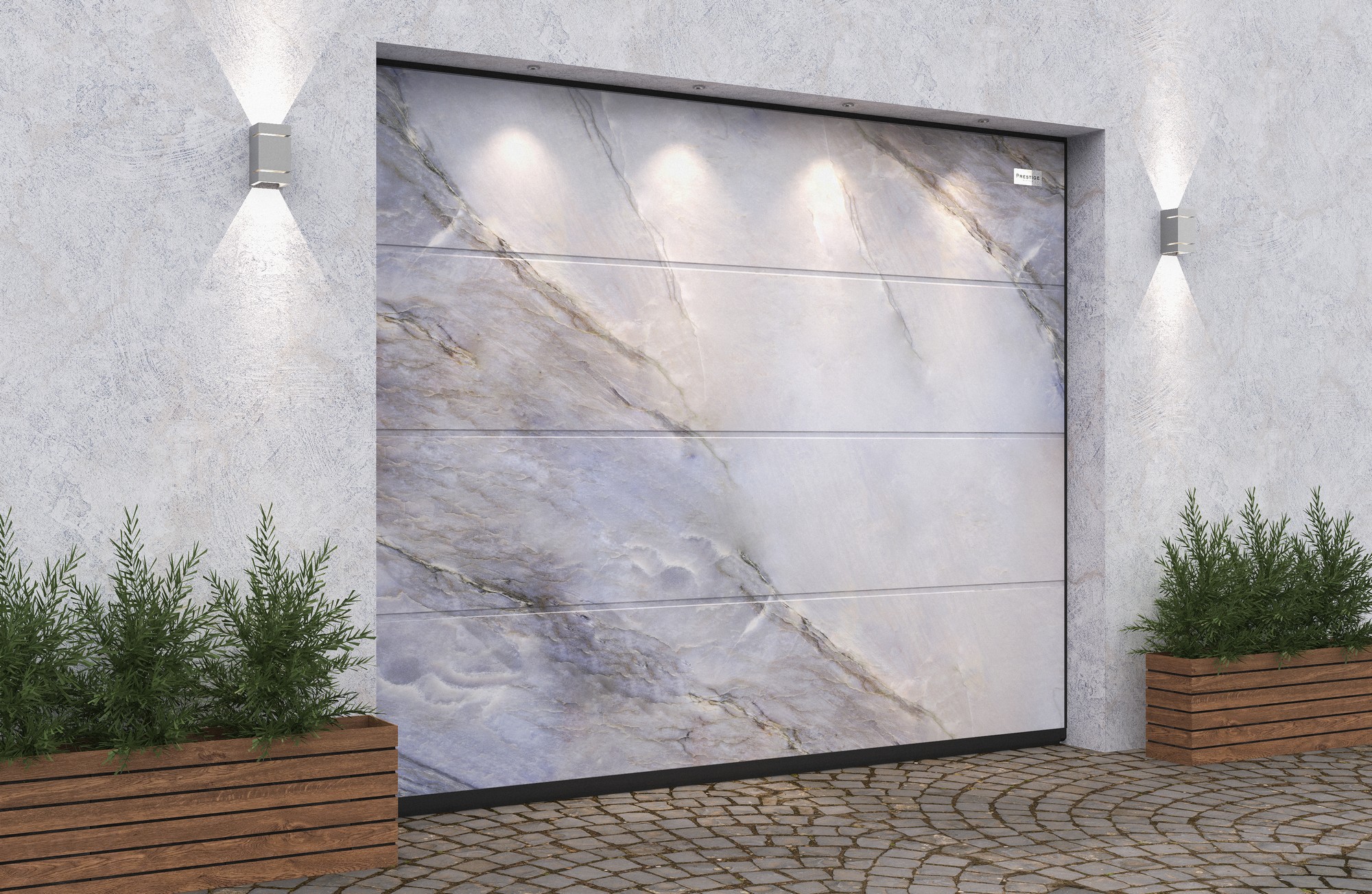 Ворота гаражные секционные Prestige Lux L-гофр smooth 3000х2500мм ALUTECH купить в Санкт-Петербурге