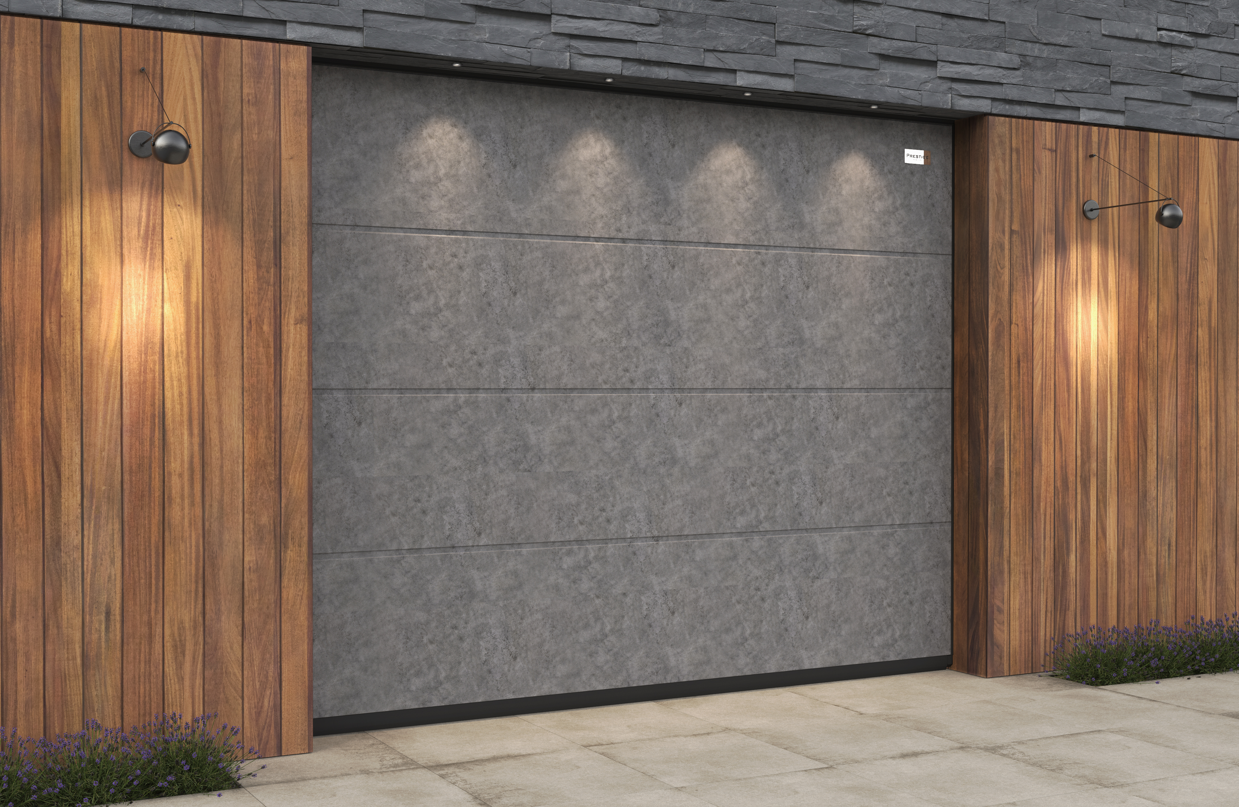 Ворота гаражные секционные Prestige Lux L-гофр smooth 2500х2250мм ALUTECH купить в Санкт-Петербурге