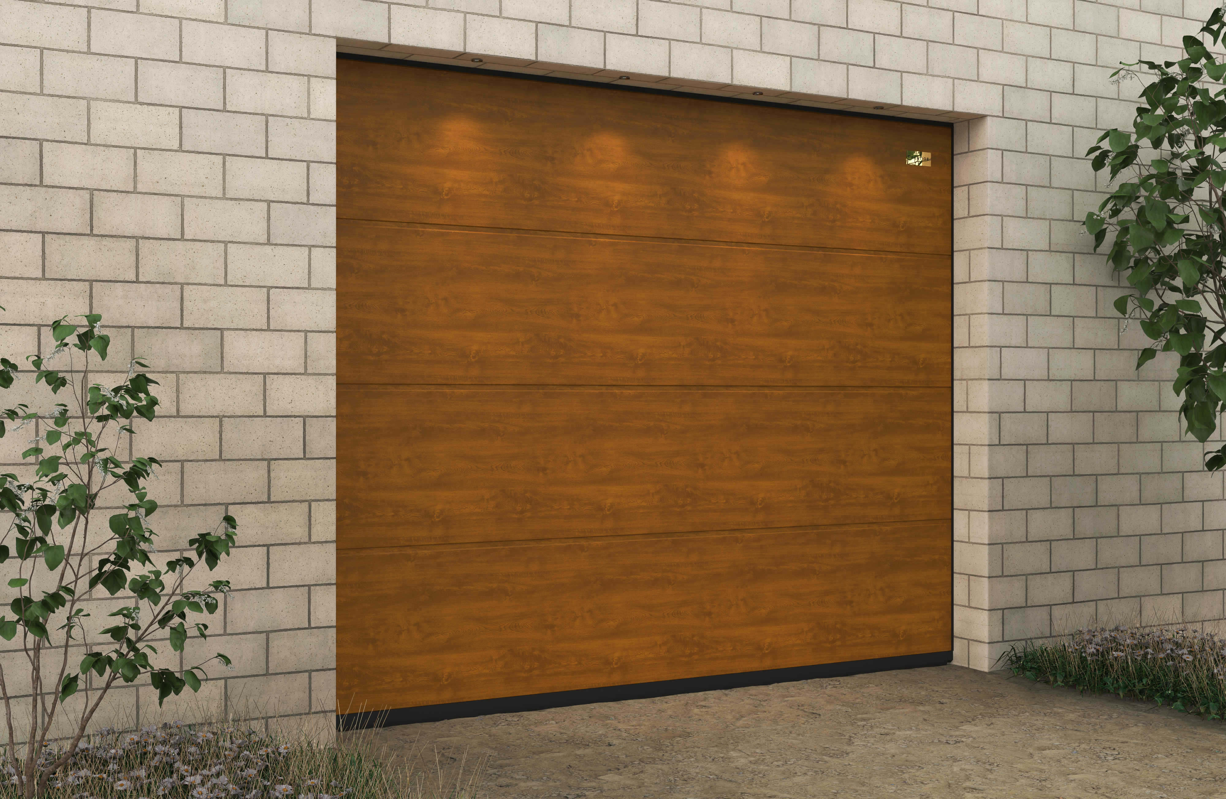 Ворота гаражные секционные Prestige Lux L-гофр smooth 2500х2250мм ALUTECH купить в Санкт-Петербурге