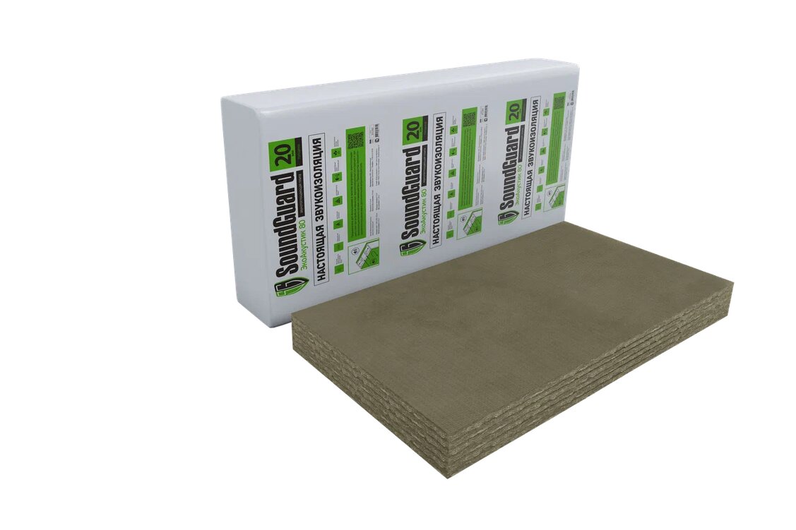Плита звукопоглощающая SoundGuard ЭкоАкустик 80 купить в Санкт-Петербурге